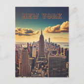 Manhattan Skyline retro  Sunset Briefkaart (Voorkant)