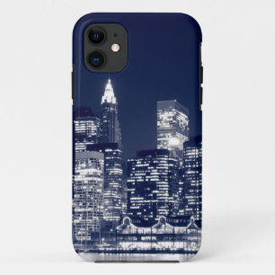 Manhattan Skyline 's nachts in New York iPhone 11 Hoesje