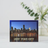 Manhattan skyline 's nachts - New York City Briefkaart (Staand voorkant)