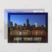 Manhattan skyline 's nachts - New York City Briefkaart (Voorkant / Achterkant)