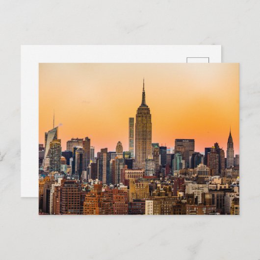 MANHATTAN SKYLINE TE SUNSET, NEW YORK, VS BRIEFKAART (Voorkant / Achterkant)