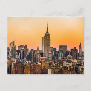 MANHATTAN SKYLINE TE SUNSET, NEW YORK, VS BRIEFKAART