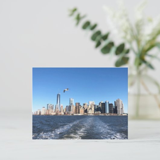 Manhattan Skyline van Ferry, New York City Briefkaart (Staand voorkant)