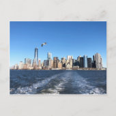 Manhattan Skyline van Ferry, New York City Briefkaart (Voorkant)