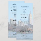 Manhattan Skyline van Hoboken Wedding Program Programmakaart (Voorkant / Achterkant)
