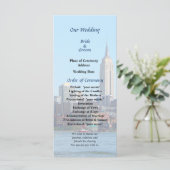 Manhattan Skyline van Hoboken Wedding Program Programmakaart (Staand voorkant)