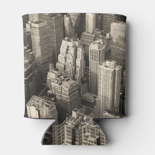 Manhattan skyline, zwart-wit antenne. blikjeskoeler (Achterkant)