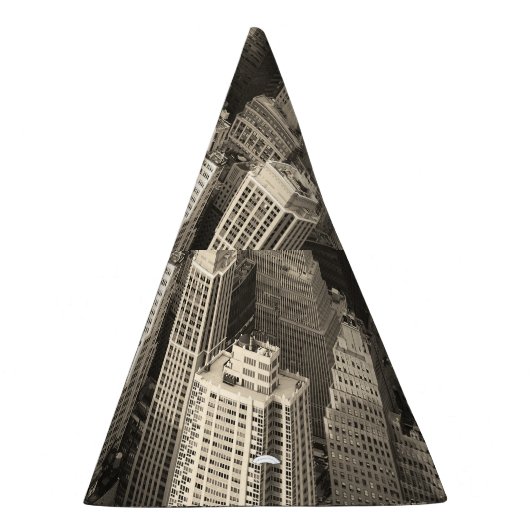 Manhattan skyline, zwart-wit antenne. feesthoedjes (Rechts)