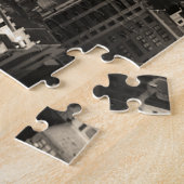 Manhattan skyline, zwart-wit antenne. legpuzzel (Zijkant)