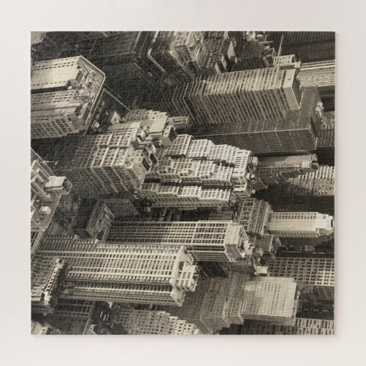 Manhattan skyline, zwart-wit antenne. legpuzzel (Horizontaal)
