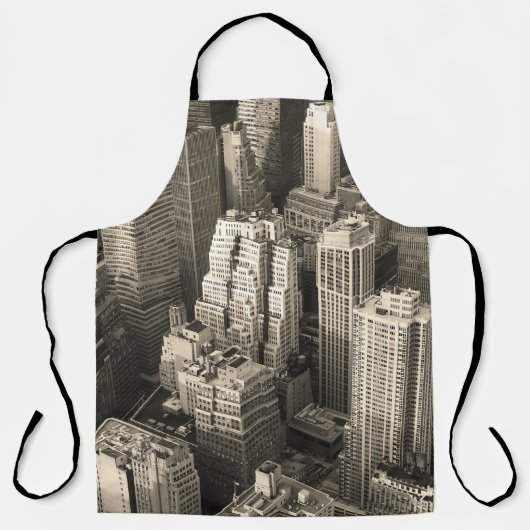 Manhattan skyline, zwart-wit antenne. schort (Voorkant)