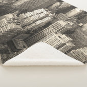 Manhattan skyline, zwart-wit antenne. sherpa deken (3/4)
