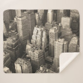 Manhattan skyline, zwart-wit antenne. sherpa deken (Voorkant (horizontaal))