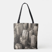 Manhattan skyline, zwart-wit antenne. tote bag (Achterkant)