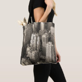Manhattan skyline, zwart-wit antenne. tote bag (Dichtbij)
