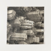 Manhattan skyline, zwart-wit antenne. wandkleed (Voorkant (horizontaal))