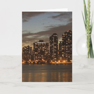 Manhattan Skyscrapers bij nacht Kaart
