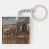 Manhattan Skyscrapers bij nacht Sleutelhanger (Achterkant)