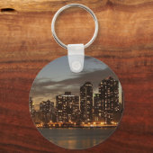 Manhattan Skyscrapers bij nacht Sleutelhanger (Achterkant)