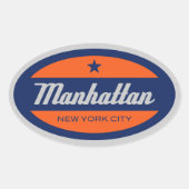 *Manhattan-Sticker Ovale Sticker (Voorkant)