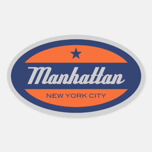 *Manhattan-Sticker Ovale Sticker (Voorkant)