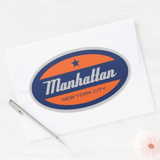 *Manhattan-Sticker Ovale Sticker (Envelop)