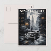 Manhattan Street New York USA Reizen  Kunst Briefkaart (Voorkant / Achterkant)