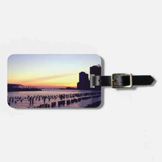 Manhattan Sunset Skyline NYC Bagagelabel (Voorkant horizontaal)