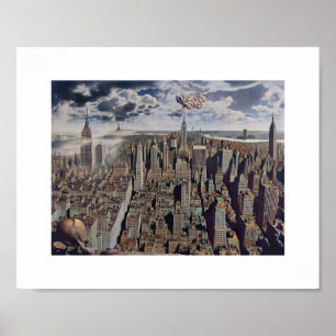 Manhattan Surrealist Uitzicht c1920s Art Inspired Poster
