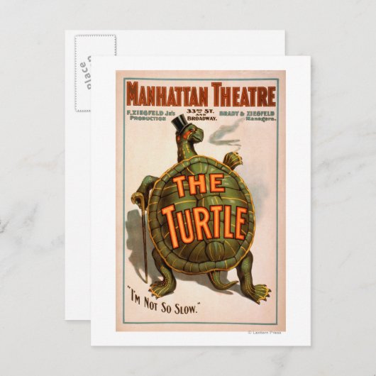 Manhattan Theater New York Broadway the Turtle Briefkaart (Voorkant / Achterkant)