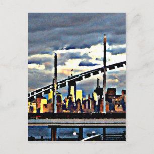 Manhattan uit Staten Island CricketDiane Stuff Briefkaart