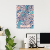 Manhattan - United States Breezy City Map Poster (Thuiskantoor)