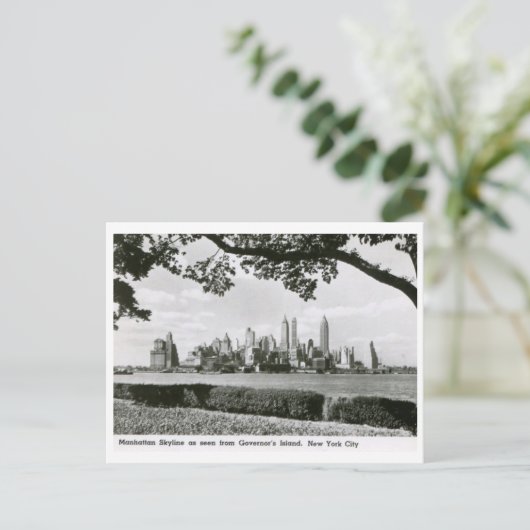 Manhattan van Gouverneurs Island, New York City Vi Briefkaart (Staand voorkant)