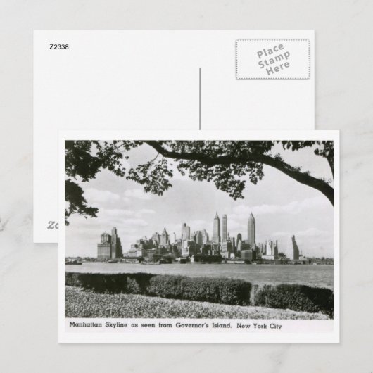 Manhattan van Gouverneurs Island, New York City Vi Briefkaart (Voorkant / Achterkant)
