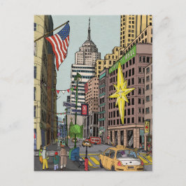 Manhattan Winter New York Kerstvergelijking Briefkaart
