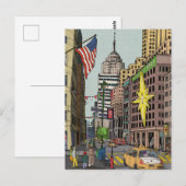 Manhattan Winter New York Kerstvergelijking Briefkaart (Voorkant / Achterkant)