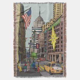 Manhattan Winter New York Kerstvergelijking Deken