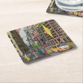 Manhattan Winter New York Kerstvergelijking Kartonnen Onderzetters (Schuin)