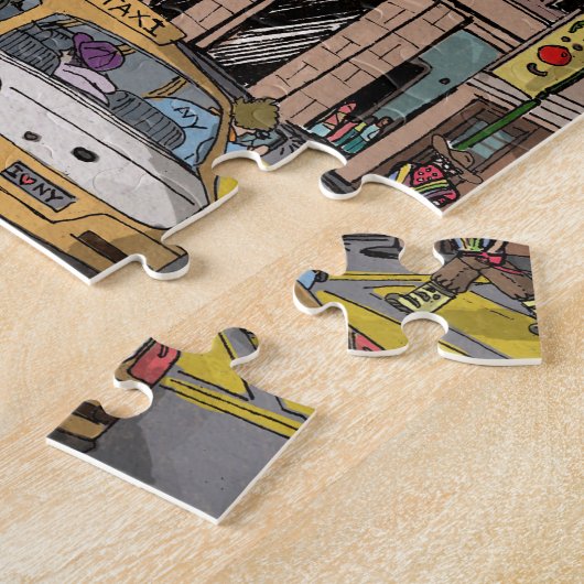 Manhattan Winter New York Kerstvergelijking Legpuzzel (Zijkant)