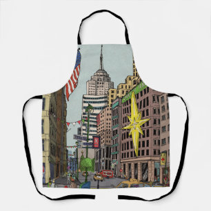 Manhattan Winter New York Kerstvergelijking Schort