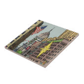 Manhattan Winter New York Kerstvergelijking Tegeltje (Zijkant)