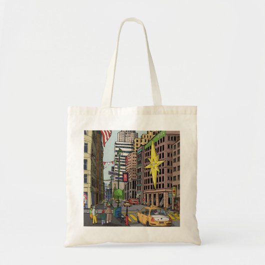 Manhattan Winter New York Kerstvergelijking Tote Bag (Voorkant)