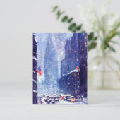 Manhattan Winter Scene.Fine Art Kerstmis Feestdagenkaart (Staand voorkant)