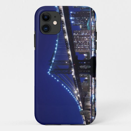Manhattanbrücke und -Skyline nachts Case-Mate iPhone Case (Achterkant)