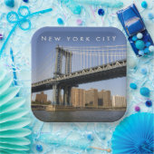 Manhattanbrug over de East River | New York City Papieren Bordje (Feest)