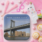 Manhattanbrug over de East River | New York City Papieren Bordje (Feest)