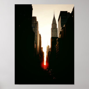 Manhattanhenge en Chrysler Building, Small Poster