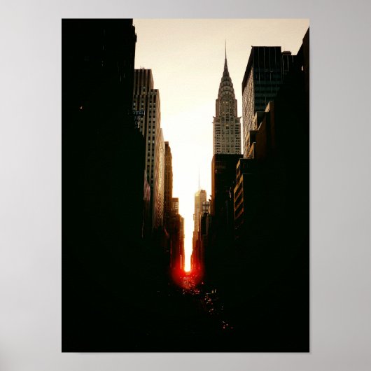 Manhattanhenge en Chrysler Building, Small Poster (Voorkant)