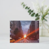 Manhattanhenge (Manhattan at Sunset) New York NYC Briefkaart (Staand voorkant)
