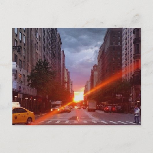 Manhattanhenge (Manhattan at Sunset) New York NYC Briefkaart (Voorkant)